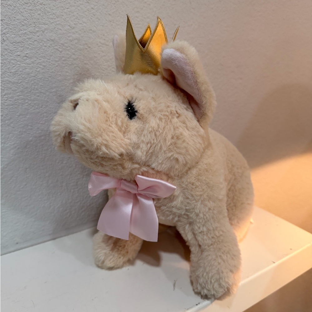 Little Lilly Jacques Dog Plush Crown Pink Bow Stuffed Animal Princess Puppy